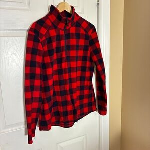 Avalanche Red & Black Plaid Fleece Half-Zip Jacket Women’s XL